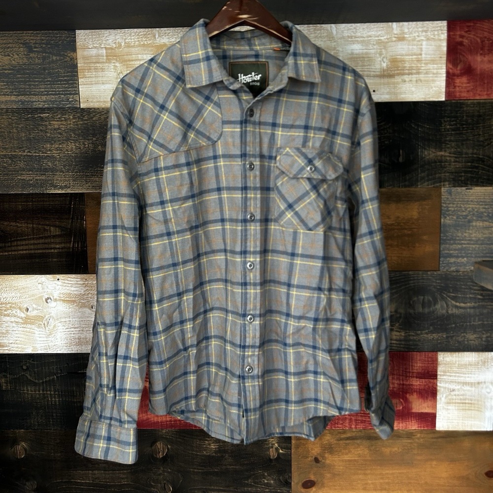 Howler Bros Harker Flannel Shirt Mens M Blue Plaid Long Sleeve Button Up